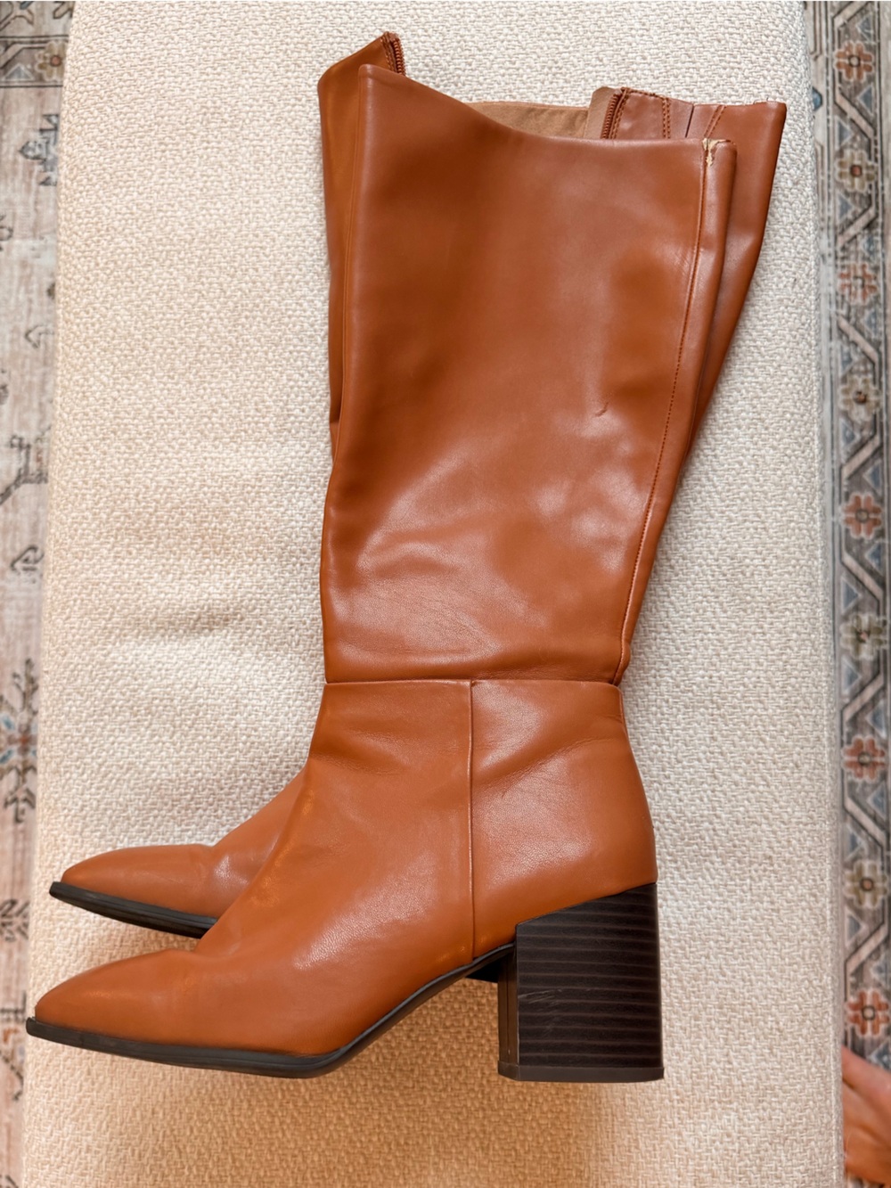 Nordstrom Rack Women’s Tall Brown Faux Leather Block Heel Boots